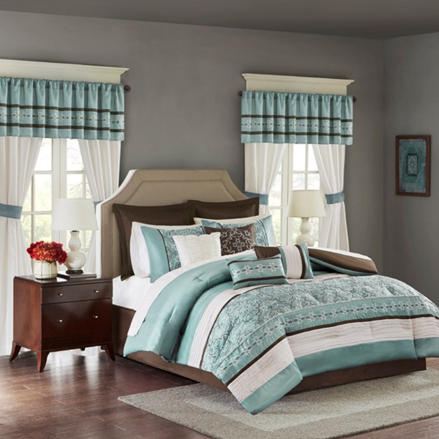 Jelena Seafoam Comforter Set Queen BeddingSuperStore