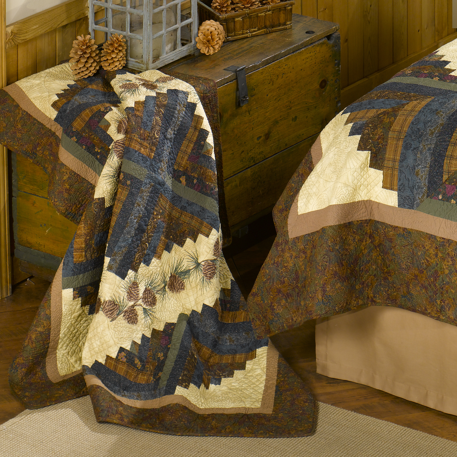 Cabin Raising Pine Cone By Donna Sharp Quilts BeddingSuperStore