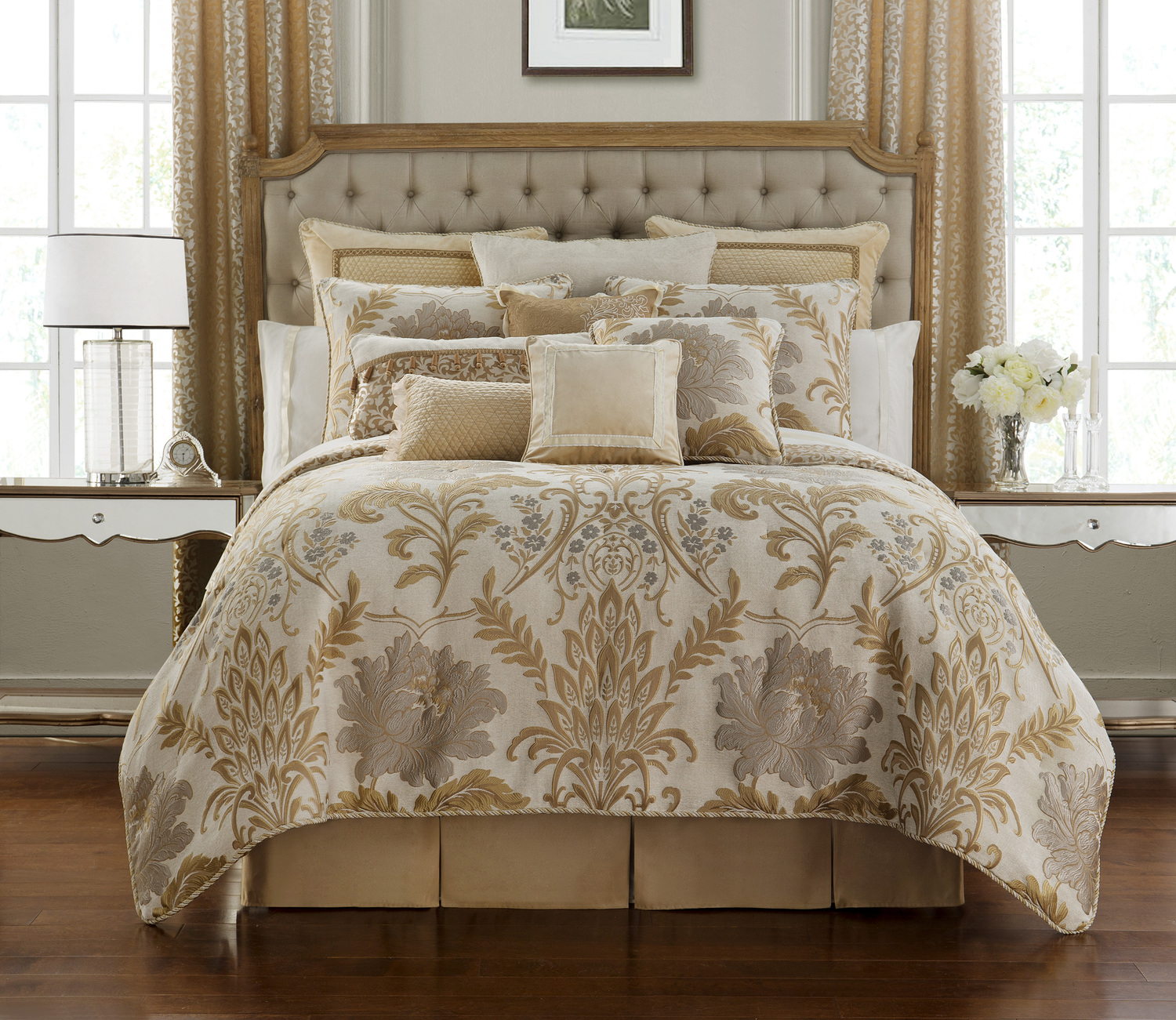 Ansonia Ivory and Gold by Waterford Luxury Bedding - BeddingSuperStore.com