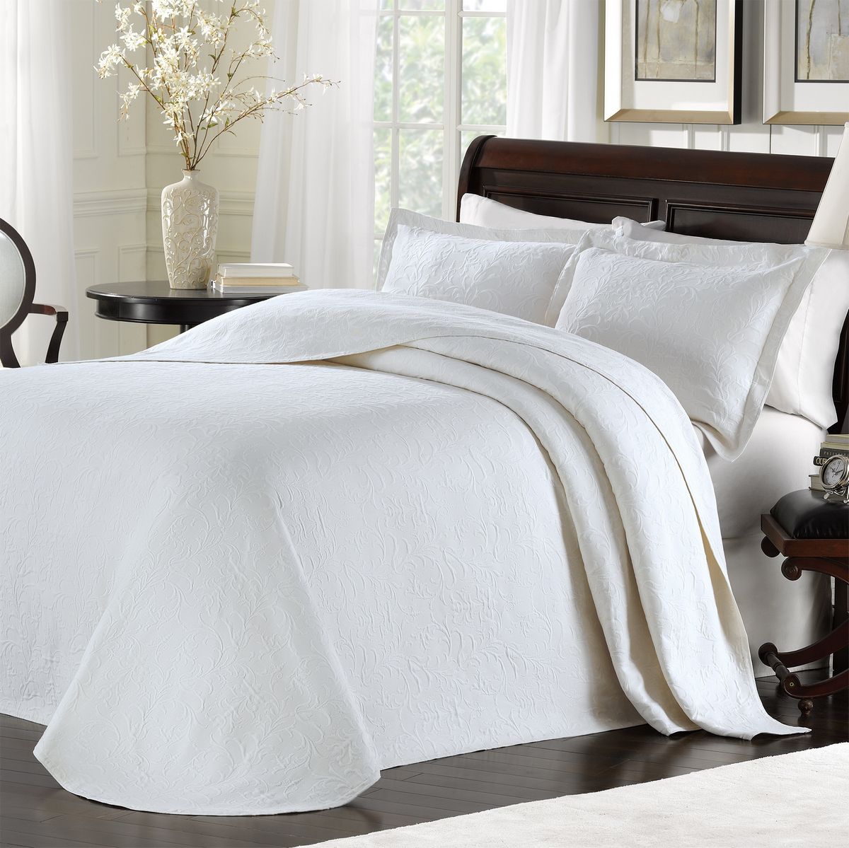 Majestic White Bedspread by Lamont Home - BeddingSuperStore.com