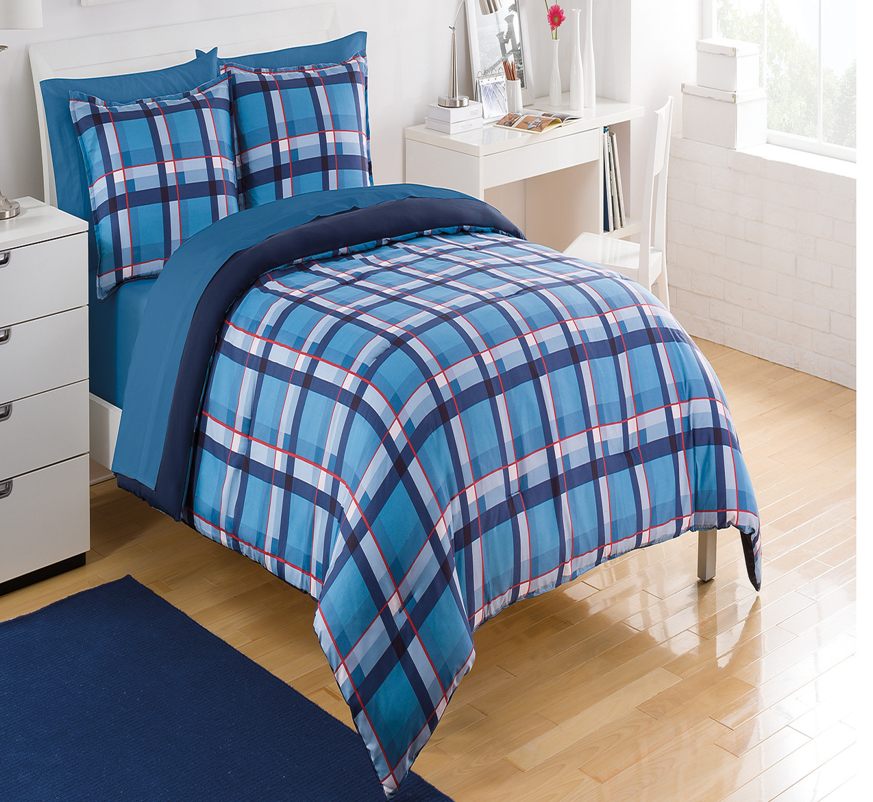 Par Plaid Blue by IZOD Bedding - BeddingSuperStore.com