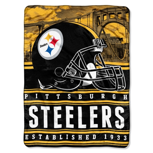 Pittsburgh Steelers Stacked Silk Touch Blanket - BeddingSuperStore.com