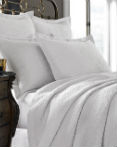 Foglia White Coverlet by Kassatex Fine Linens