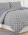 Hampton Links Grey Quilt by Jill Rosenwald