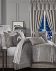 Kennedy Silver and Platinum Gray Comforter Bedding by Five Queens Court