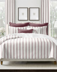 August Stripe Merlot by 6ix Tailors Fine Linens